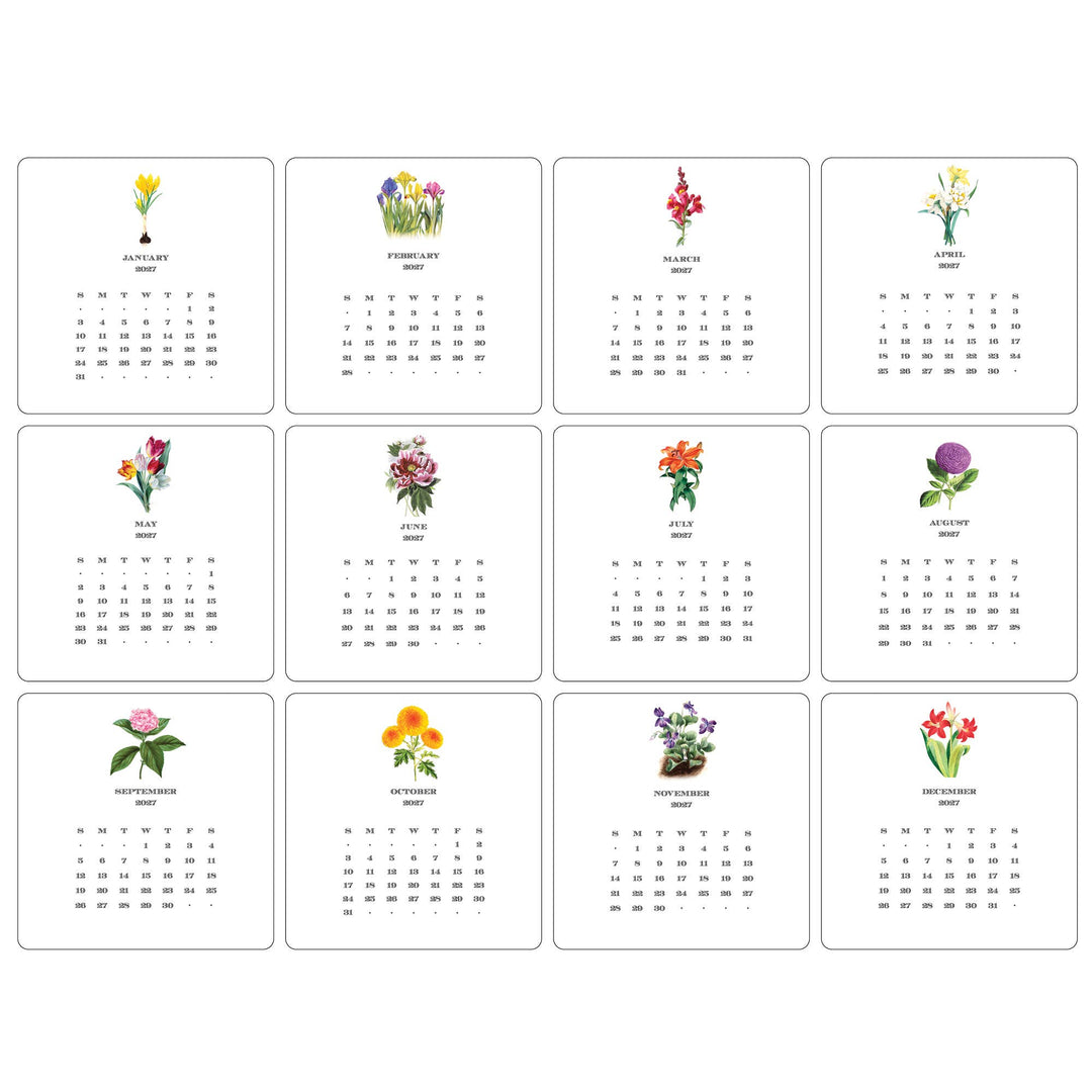2027 Floral Calendar with Easel