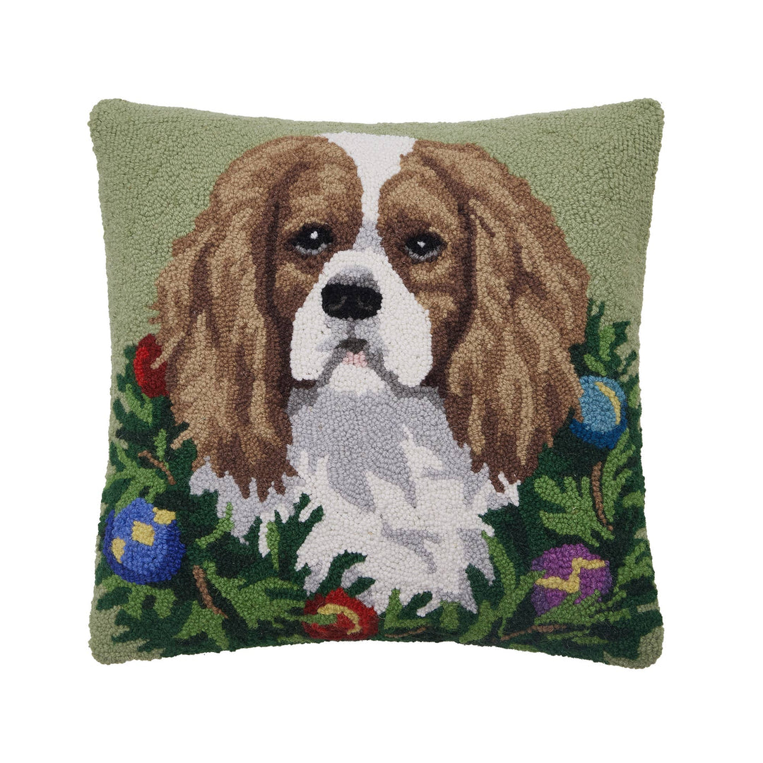 Holiday King Cavalier Spaniel Hook Pillow