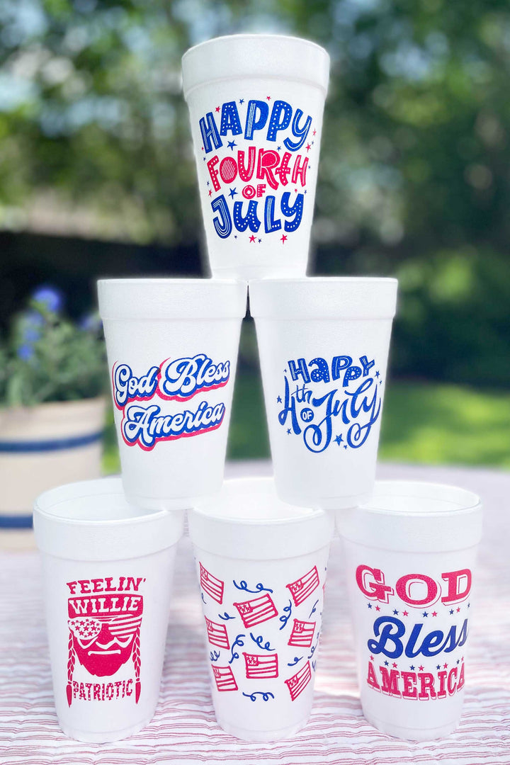 God Bless America Stars Foam Cup(10 ct)