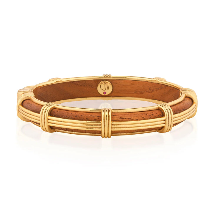 Teak Gaia Petite Hinged Bangle S/M