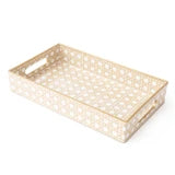 Tan Cane Vanity Tray
