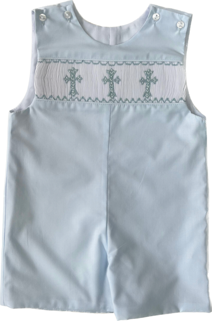 Pete Blue Smock Shortall with Blue Crosses