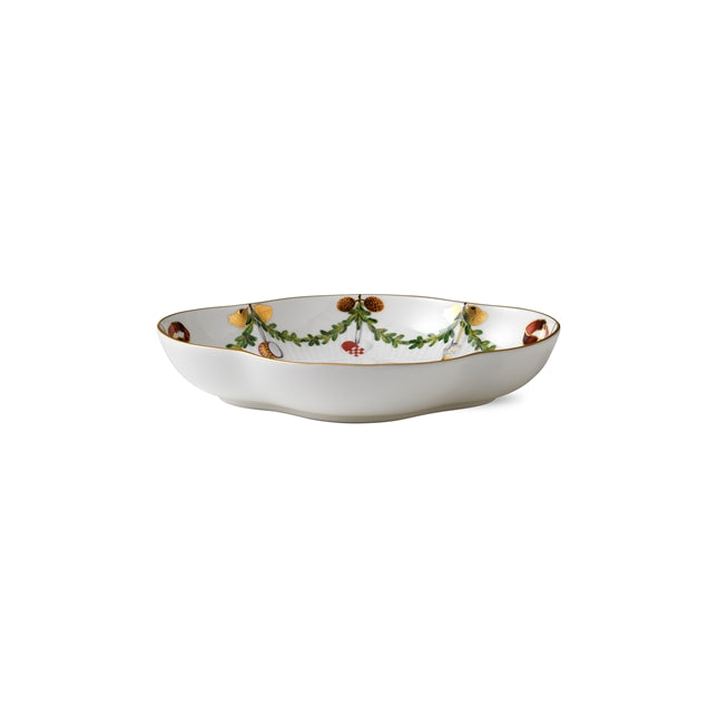 Star Fluted Christmas Accent Dish 8.5"