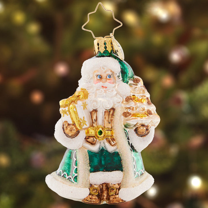 Emerald City Santa Gem Ornament