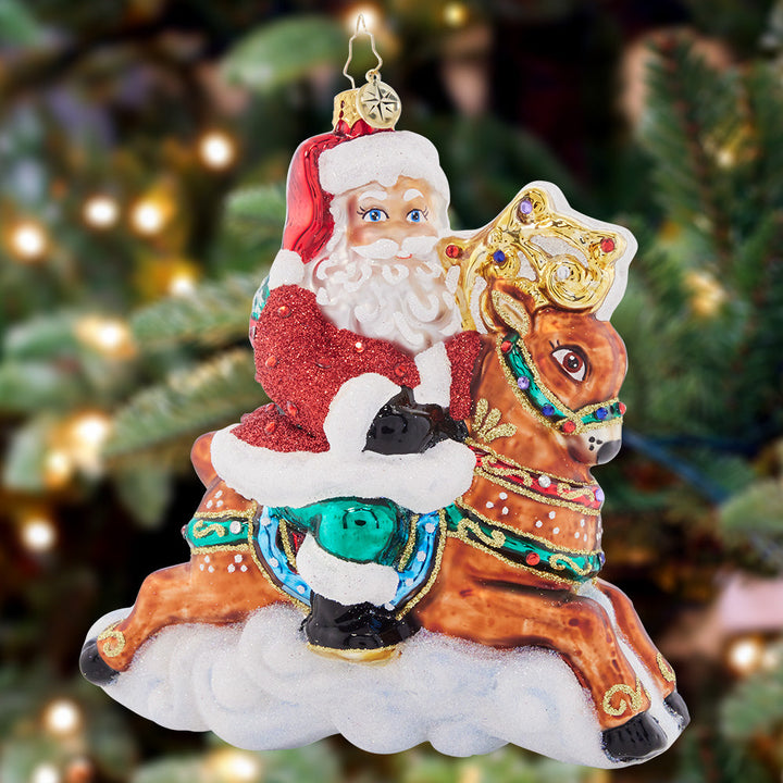 Giddy Up Santa Ornament