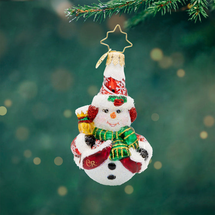 Swept Up Snowman Gem Ornament
