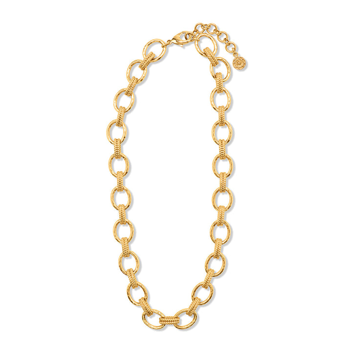 Cleopatra Regal Link Necklace, 16"+2" - Gold