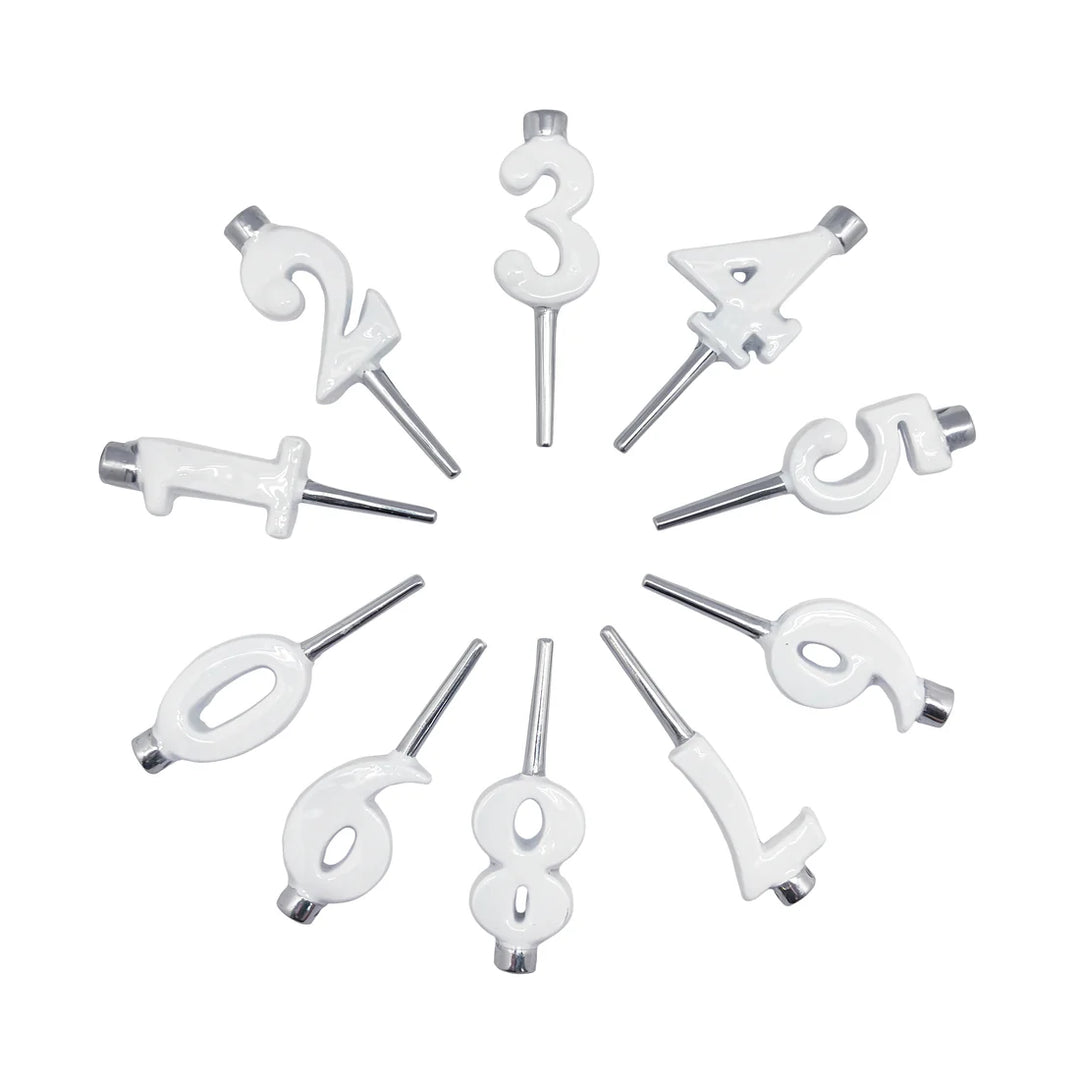 White Candle Number Set
