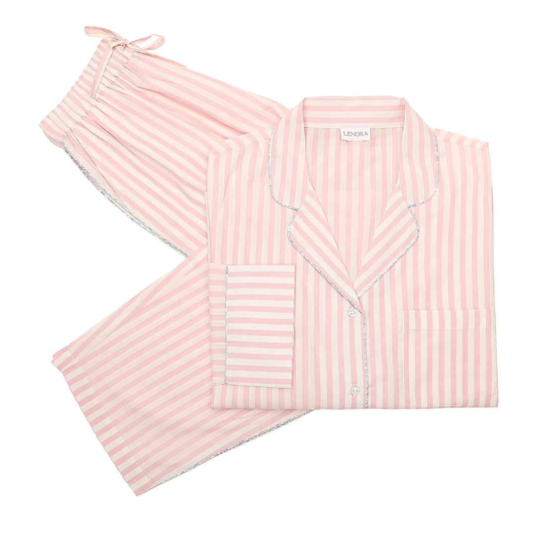 Striped Cotton Capri Pajamas