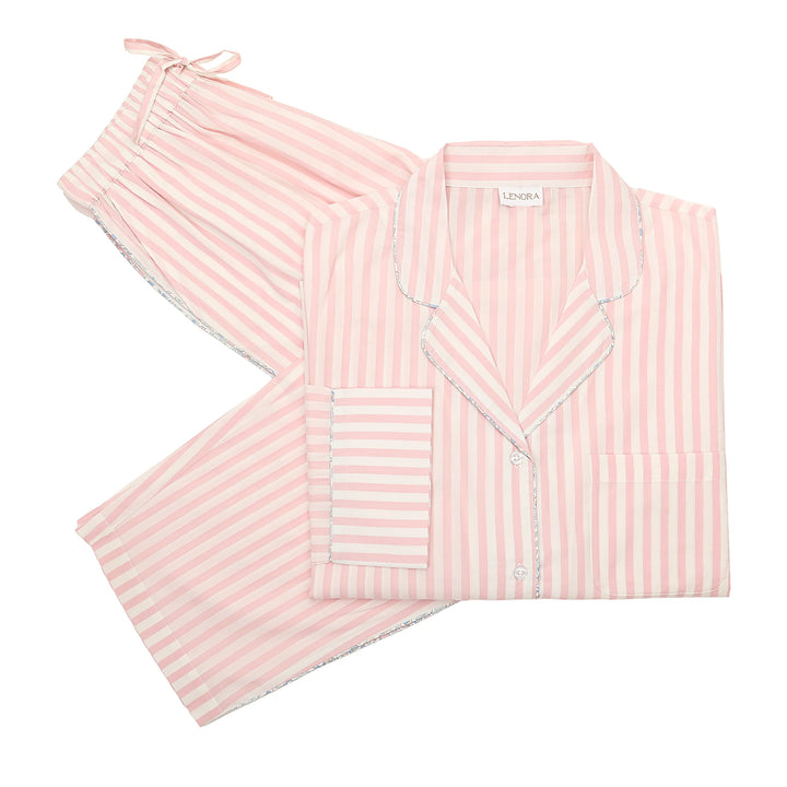 Striped Cotton Capri Pajamas