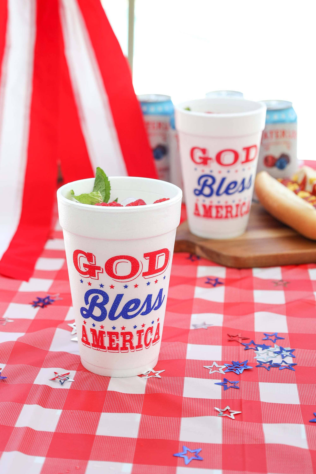 God Bless America Stars Foam Cup(10 ct)