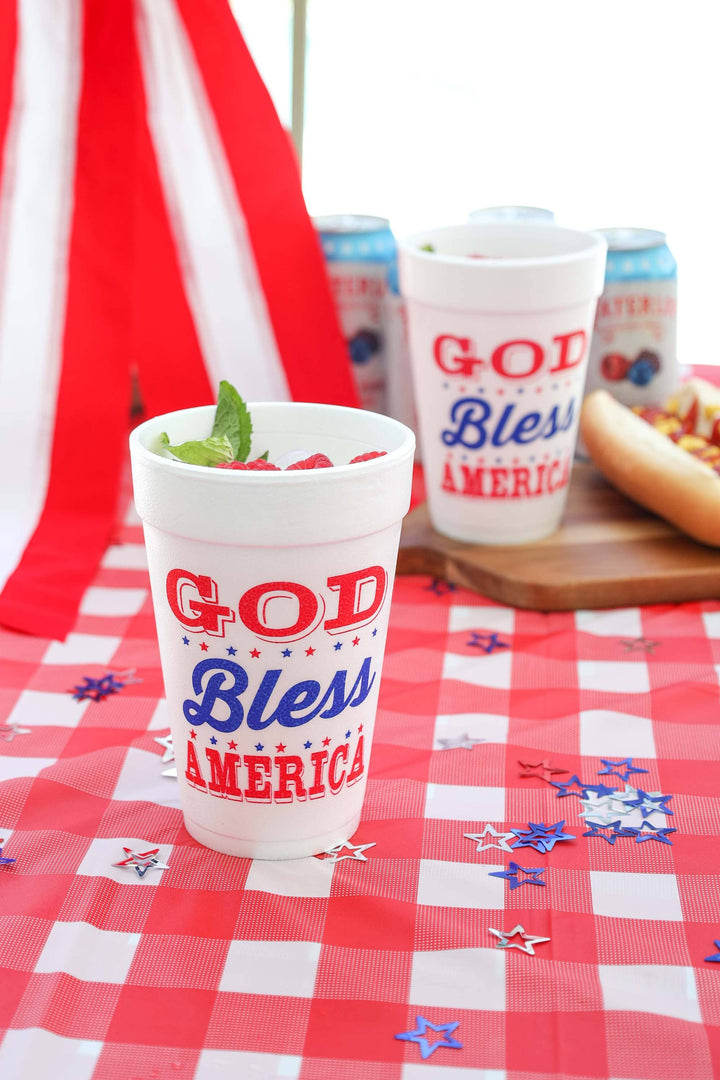 God Bless America Stars Foam Cup(10 ct)