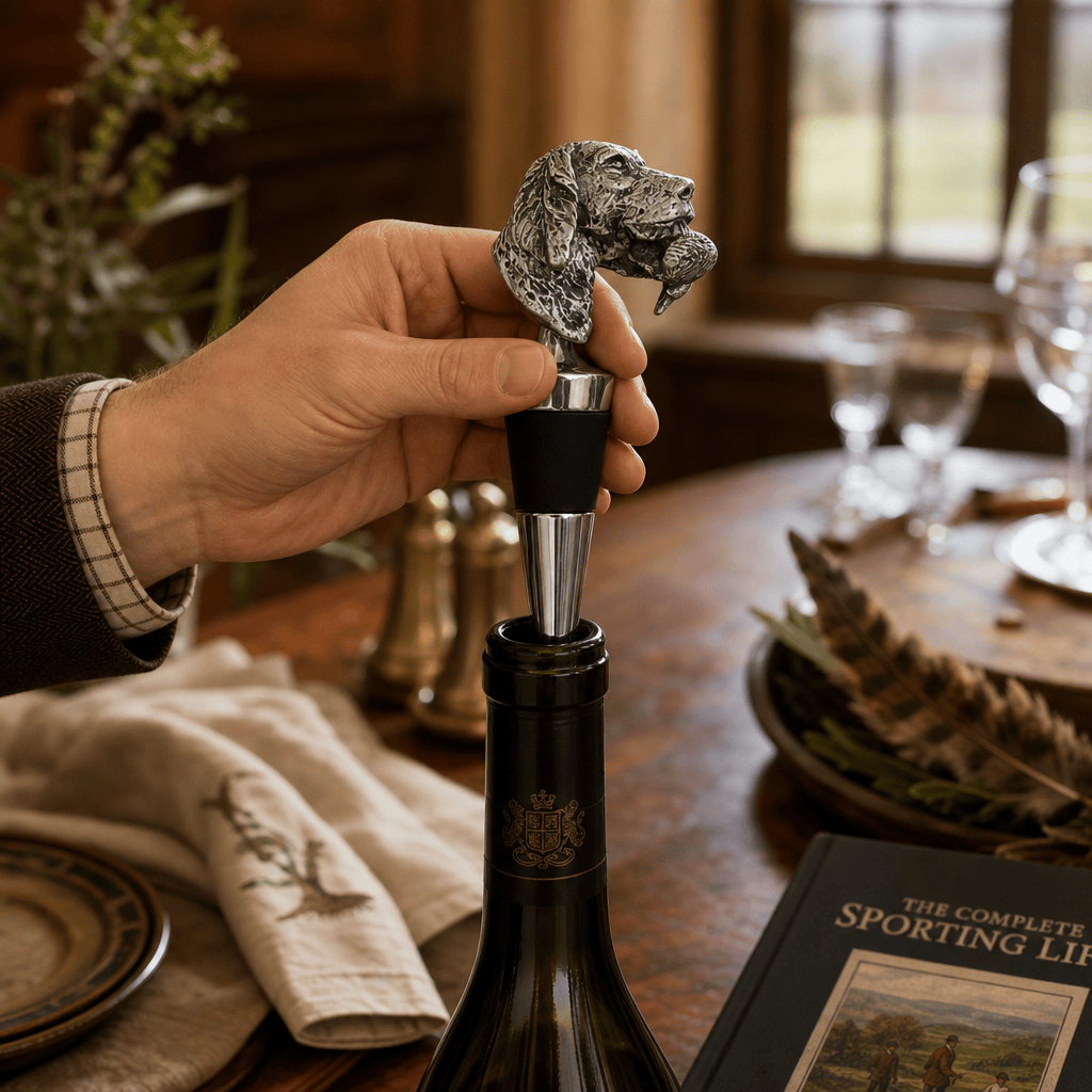 Labrador & Duck Pewter Bottle Stopper