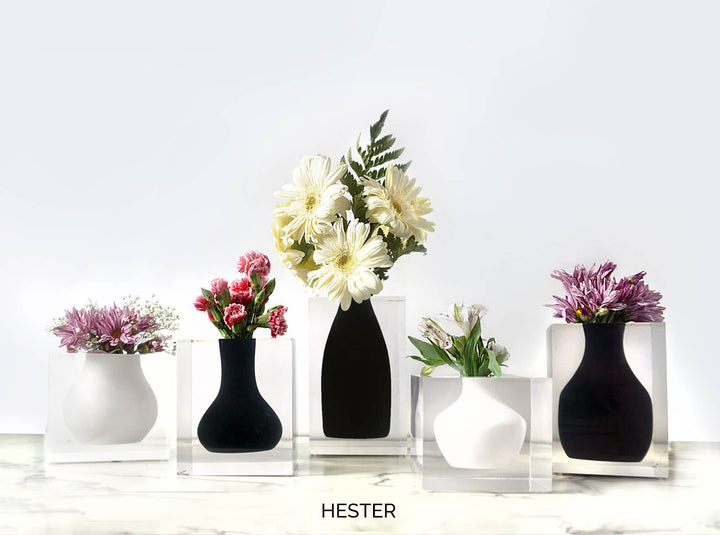 Hester Acrylic Bud Vase in Hamptons White
