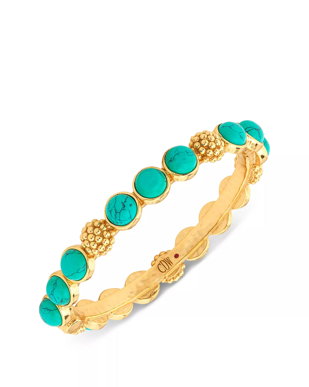 Berry Gem Hinged Bangle - Turquoise
