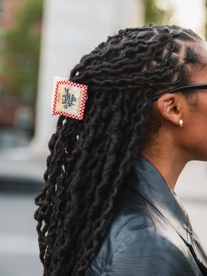 Hand-painted New York Pizza Box Claw Hair Clip | Eco-Friendly