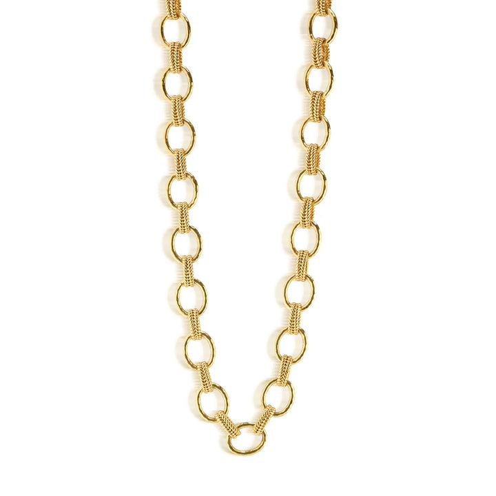 Cleopatra Regal Link Necklace - Gold - 32"