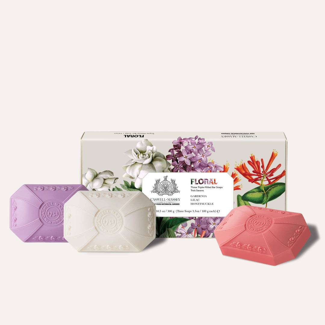 Floral Soap Gift Set, Natural, Plant-Based, 3 x 3.5oz