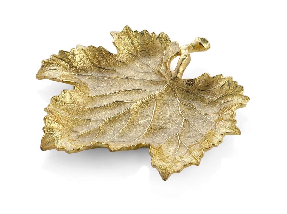 Grape Leaf Snack Plate Gold