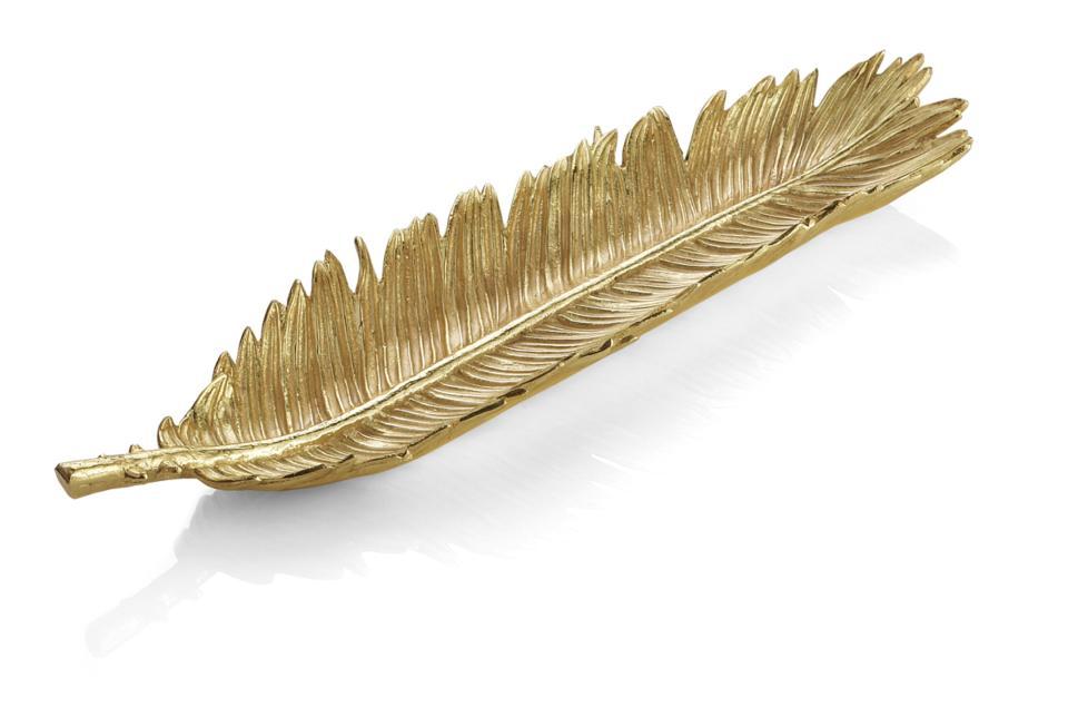 Sago Palm Bread Plate Gold