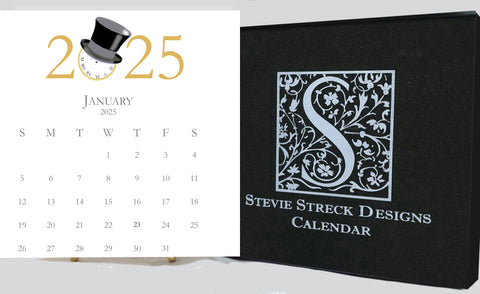 2025 Glitter Desk Calendar with Easel