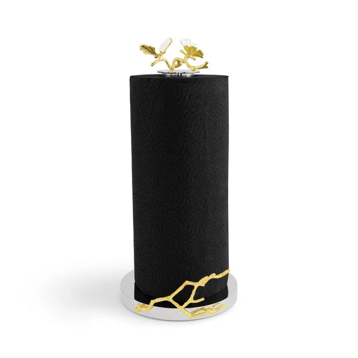 Butterfly Ginkgo Gold Paper Towel Holder