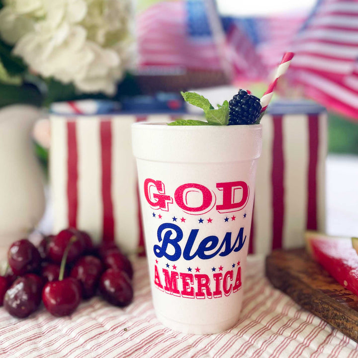 God Bless America Stars Foam Cup(10 ct)
