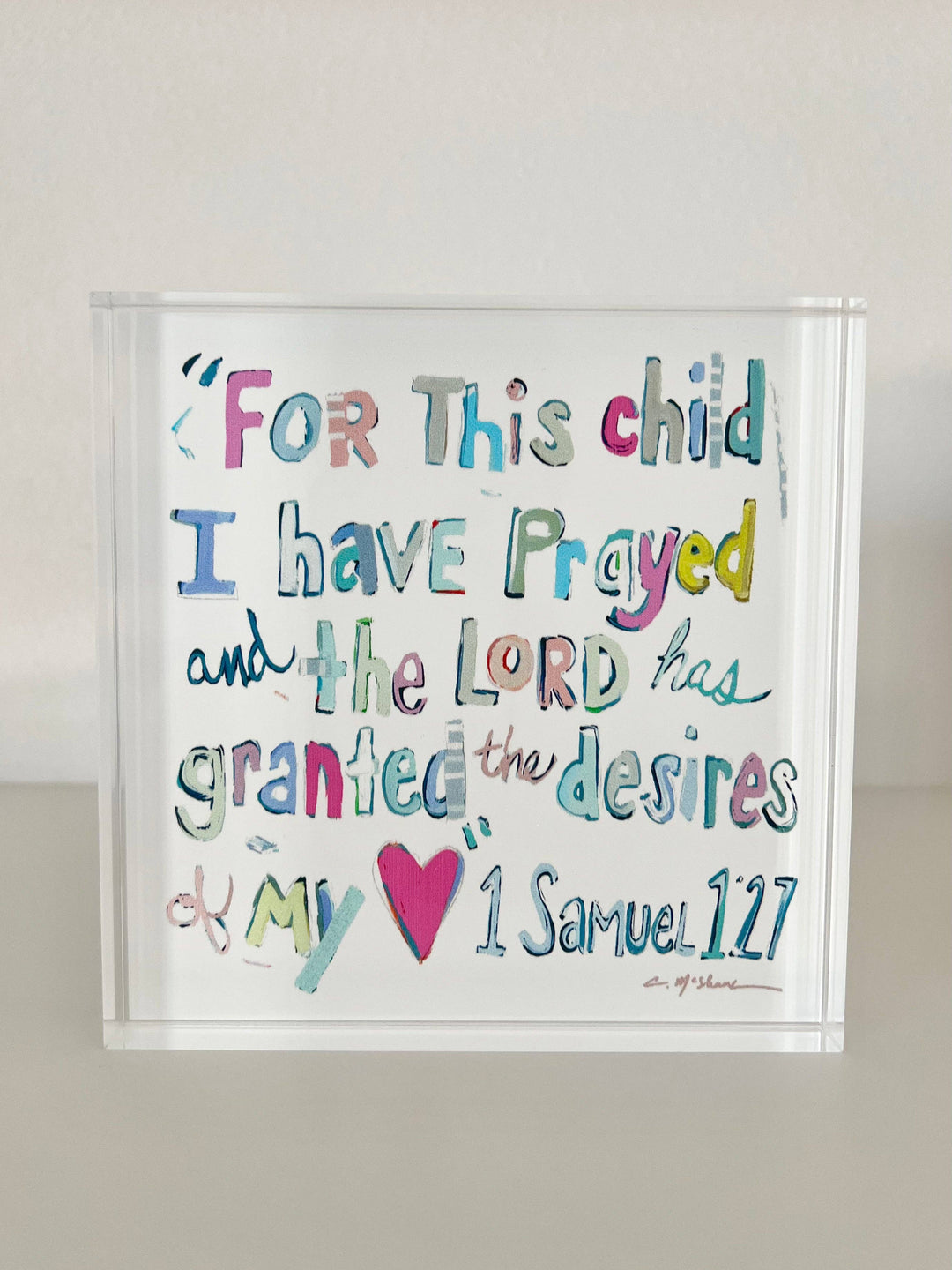 "1 Samuel 1:27 verse" acrylic blocks