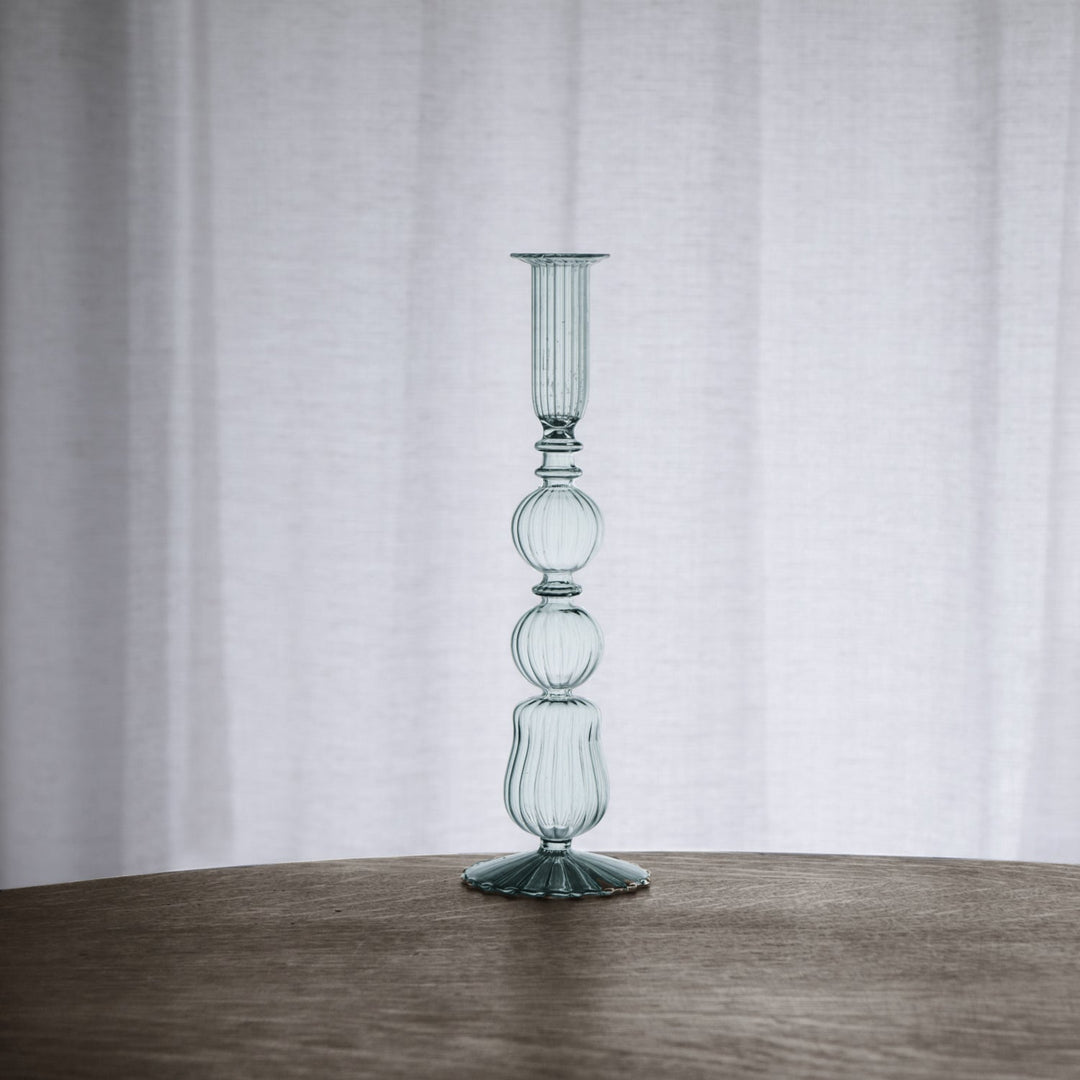 Glass Cambridge Emma 10.5" Candlestick Holder Set of 2 (Light Green)