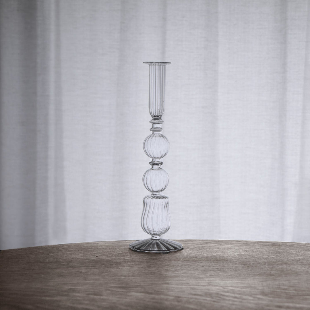 Glass Cambridge Emma 10.5" Candlestick Holder Set of 2 (Clear)