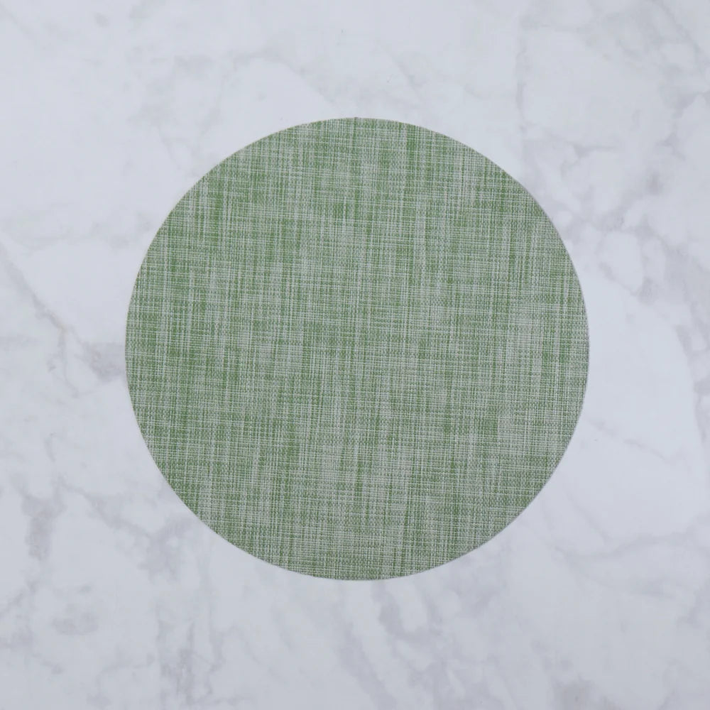 Vida Round Woven Placemats Set Of 4 (Green)
