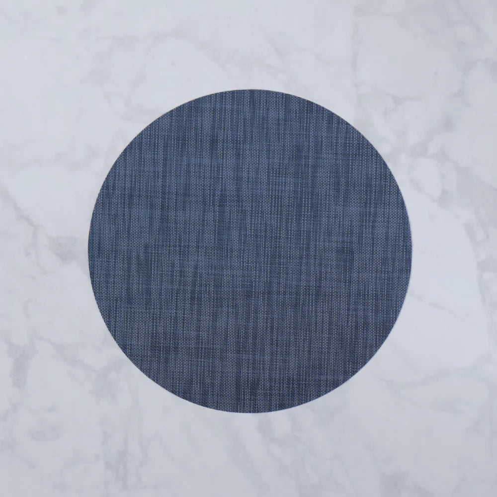 Vida Round Woven Placemats Set Of 4 (Navy)