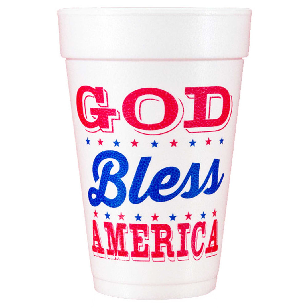 God Bless America Stars Foam Cup(10 ct)