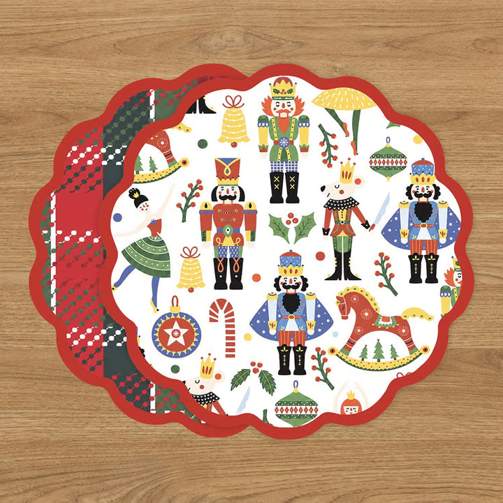 VIDA Nutcracker and Plaid Reversible Placemat Set
