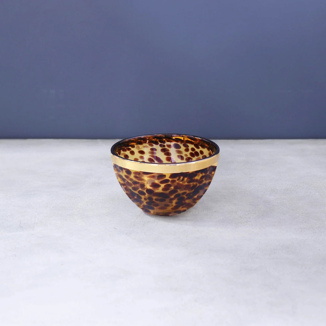 Glass Tortoise and Gold 5.5" Bowl