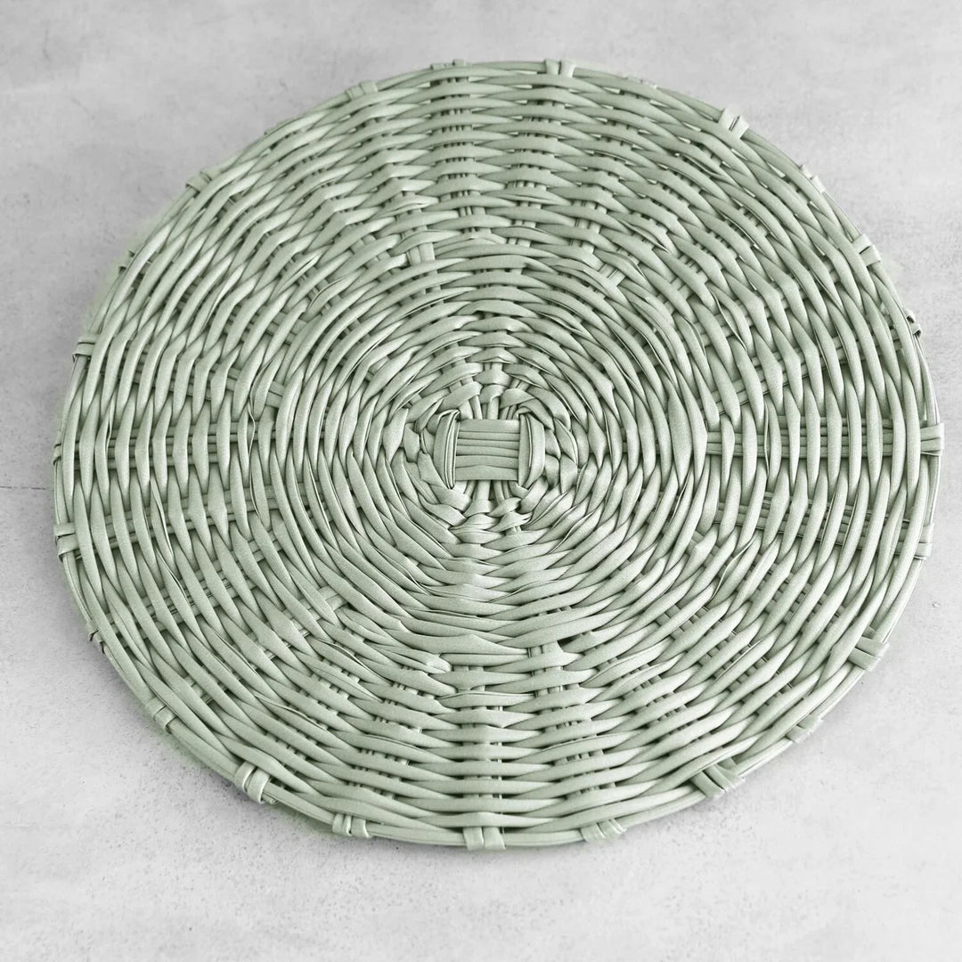 Vida Faux Wicker Placemats Set Of 4 (Sage)