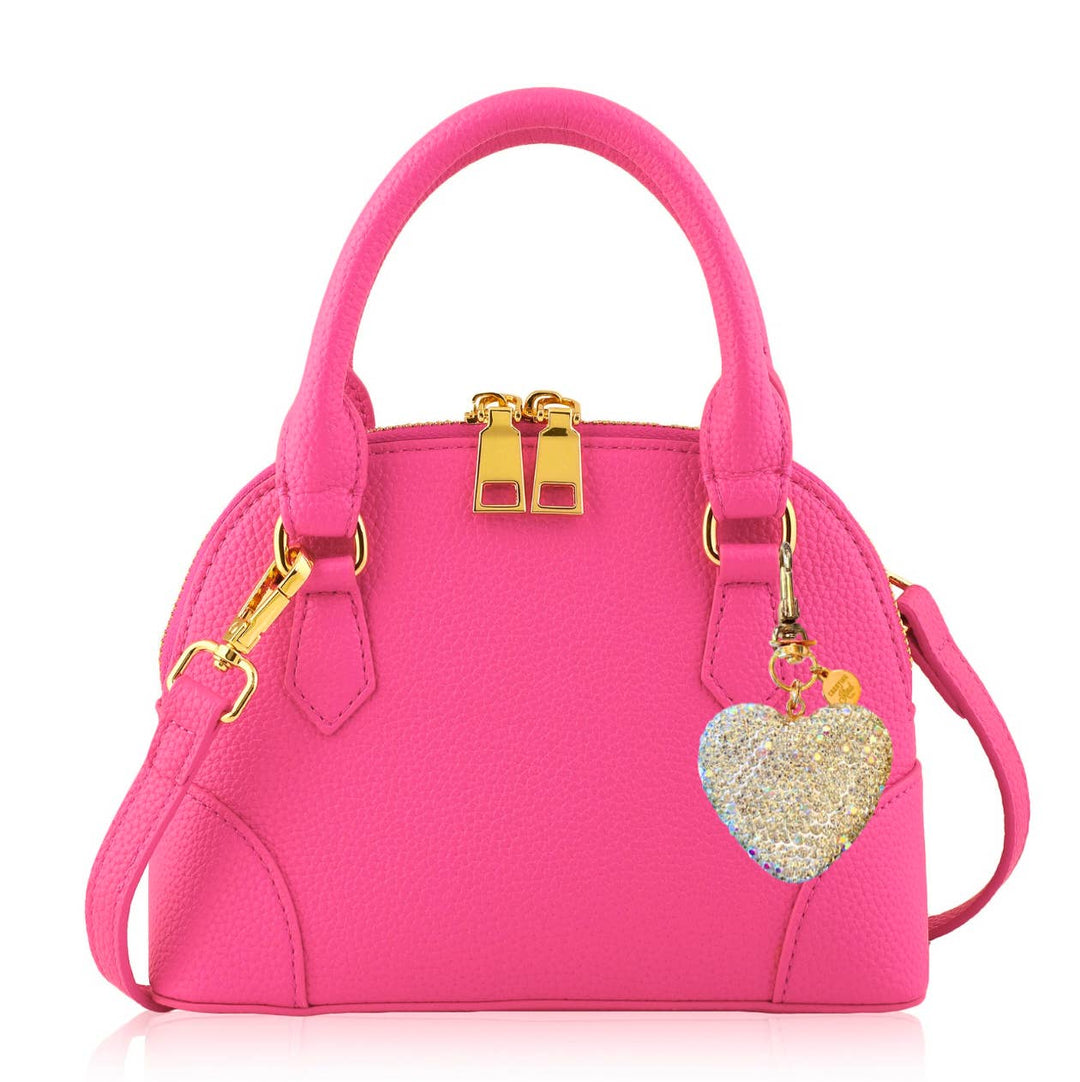 Charlotte Pebbled Pleather Purse: Charming Heart Edition