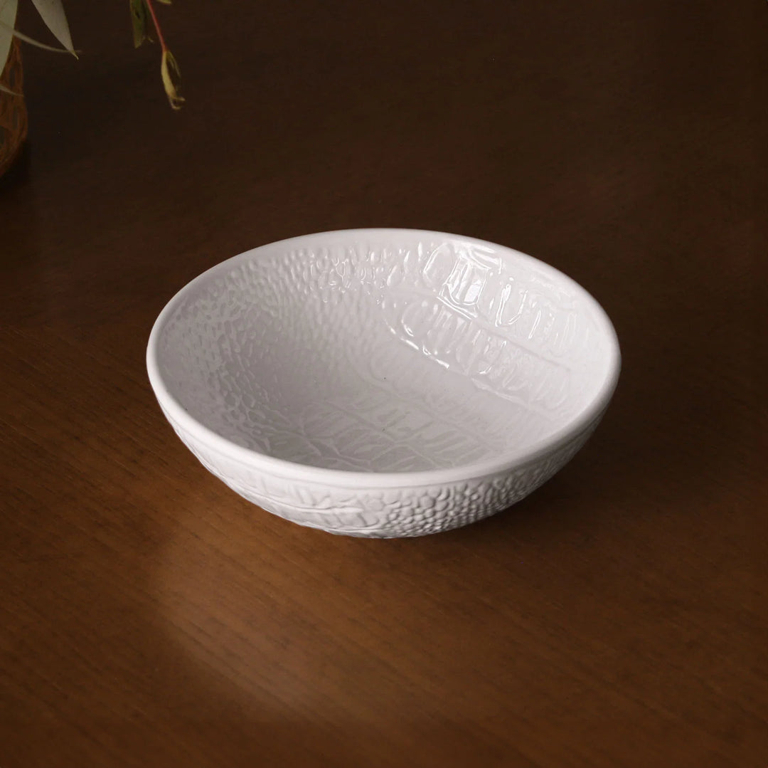 Vida Croc Round Mini Bowl (White)