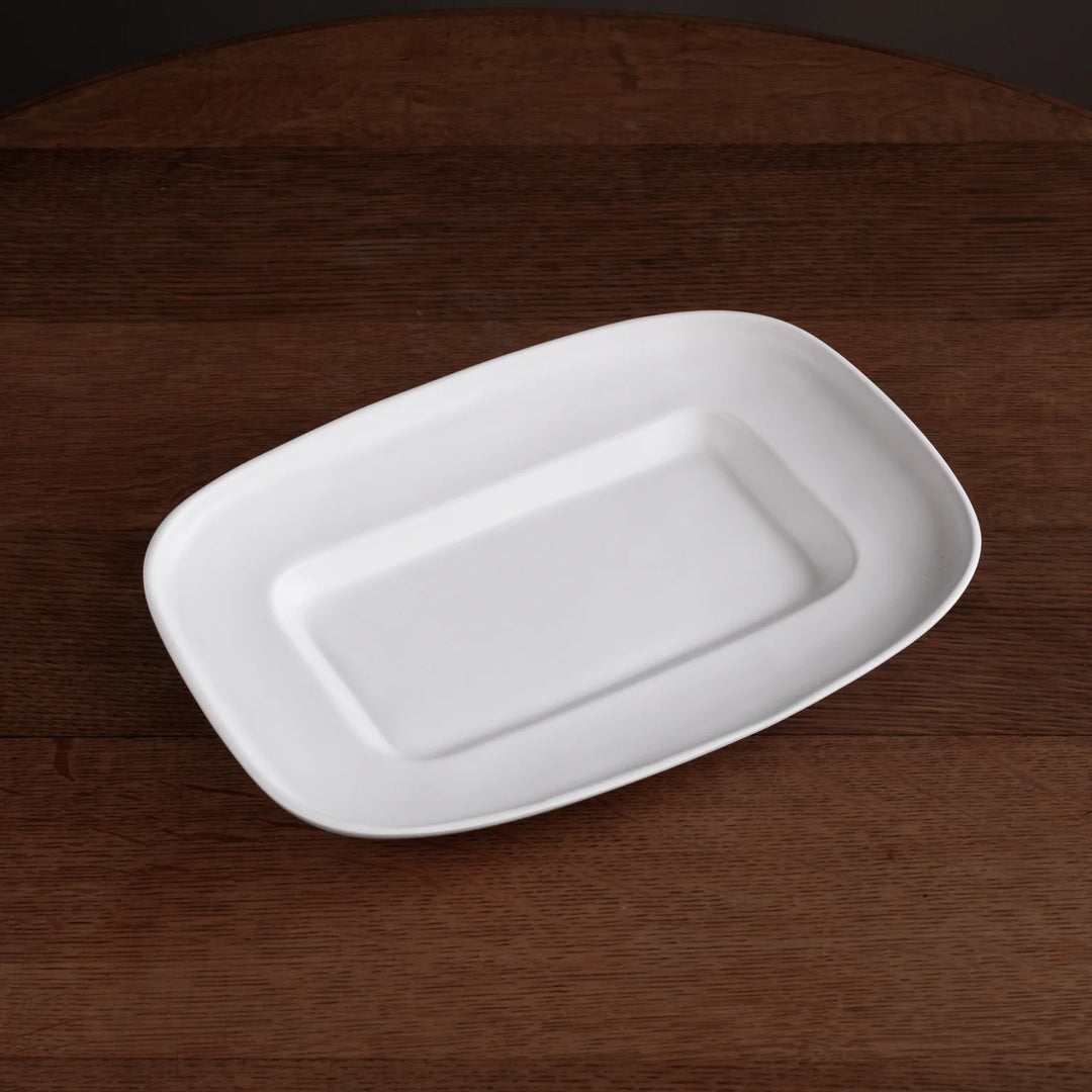 Vida Nube Medium Rectangle Platter (White)