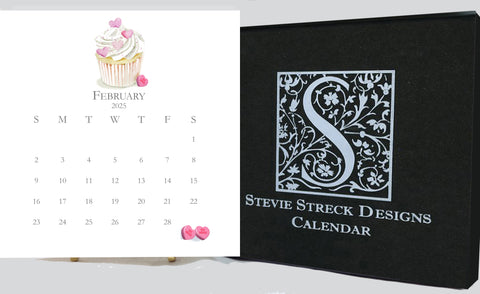 2025 Glitter Desk Calendar with Easel