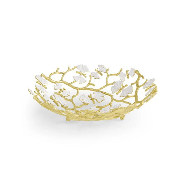 Butterfly Gingko Gold Bread Basket