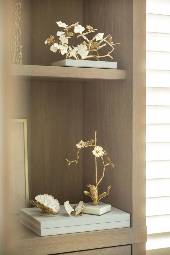 Butterfly Ginkgo Gold Decorative Objects Set of 2
