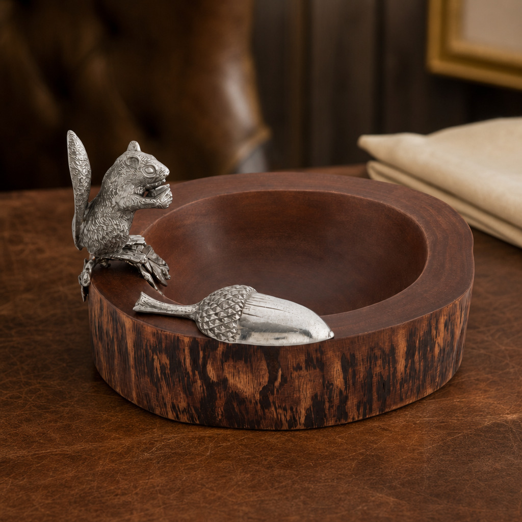 Standing Squirrel Nut Bowl & Scoop