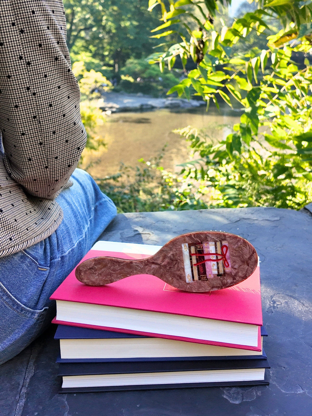 Hand-painted Bow Book Stack Amazing Hair Day Brush | Eco-Friendly