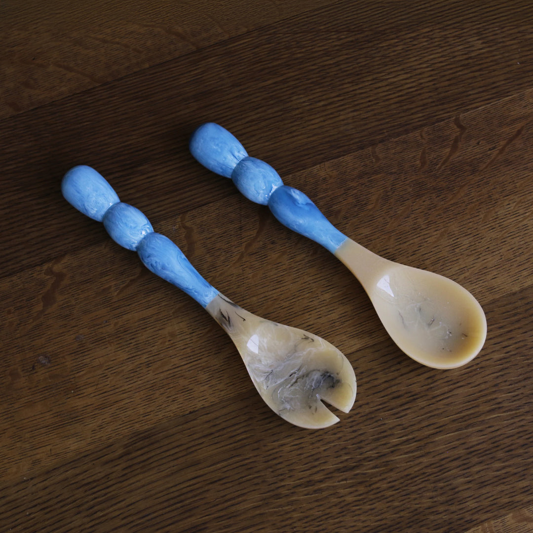 RESIN Rio Bubble  Salad Servers (Blue)