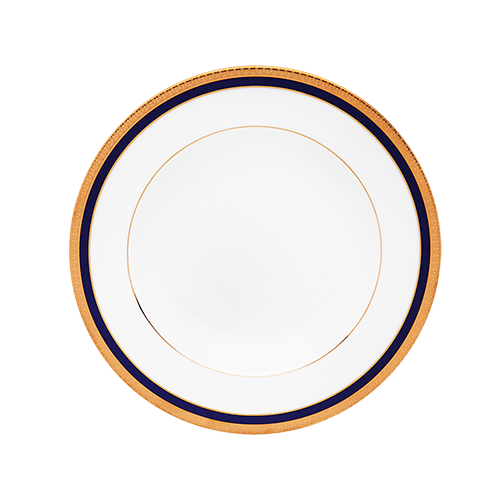 Symphonie Gold & Blue Rim Soup Plate