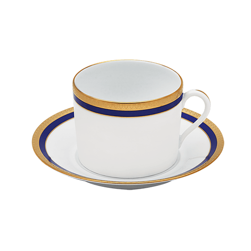 Symphonie Gold & Blue Cappuccino Cup & Saucer