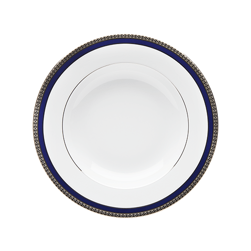 Symphonie Platinum & Blue Rim Soup Plate