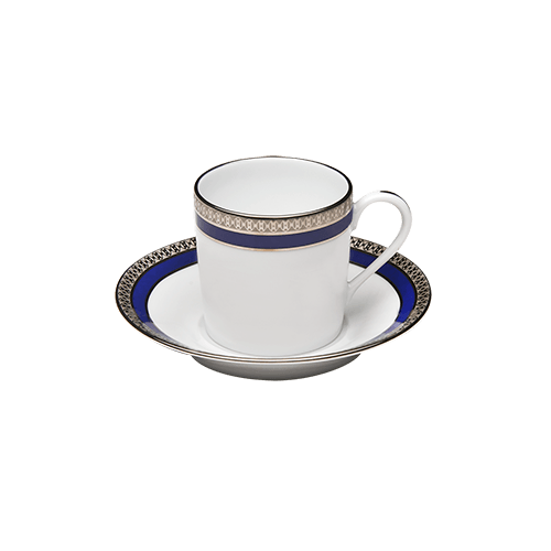 Symphonie Platinum & Blue Coffee Cup & Saucer