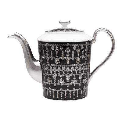 Tiara Black & Platinum Teapot